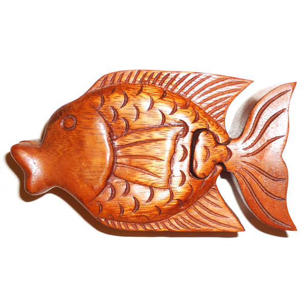 bulgarian wood carving box fish Puzzle Box
