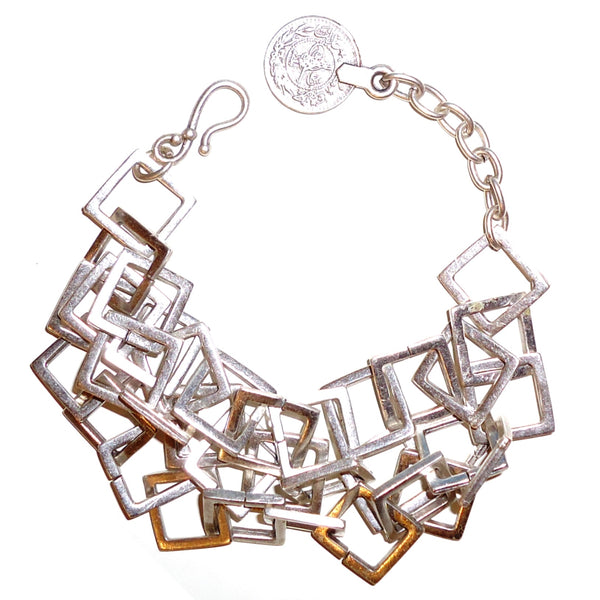 Silver plated square chain bracelet available at Cerulean Arts.