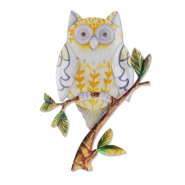 Detailed owl wall sculpture handcrafted in the Philippines, available at Cerulean Arts.