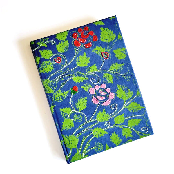 Hardcover journal with embroidered floral design available at Cerulean Arts. 