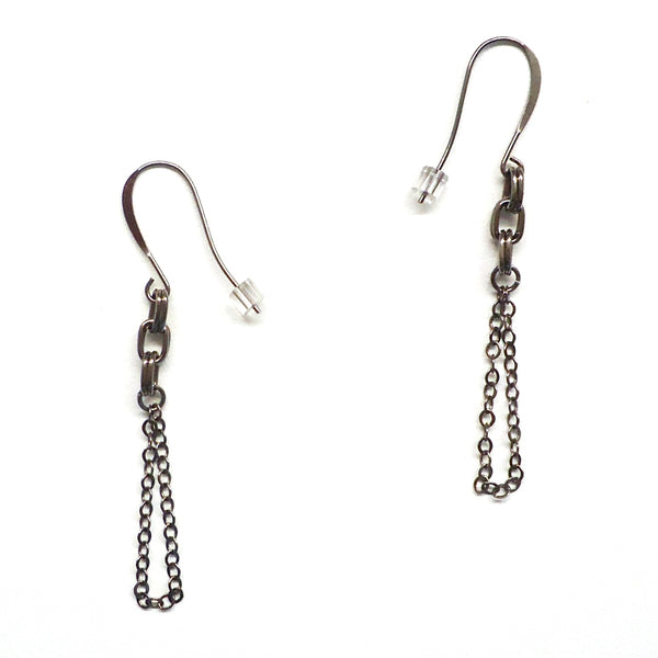 Gunmetal Chain Earrings