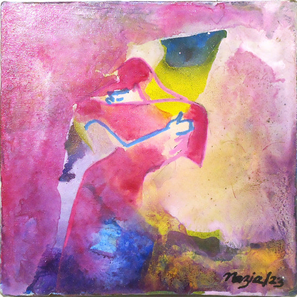 Hold the One That Holds You a Little Tighter, acrylic on canvas painting by artist Nazia Ahmed, available at Cerulean Arts.