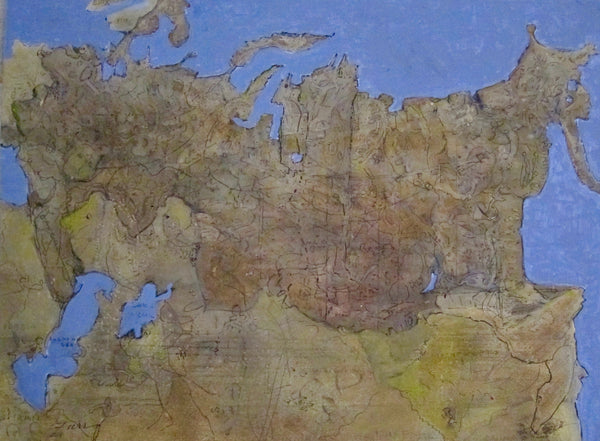 Map of Russia with a blue background