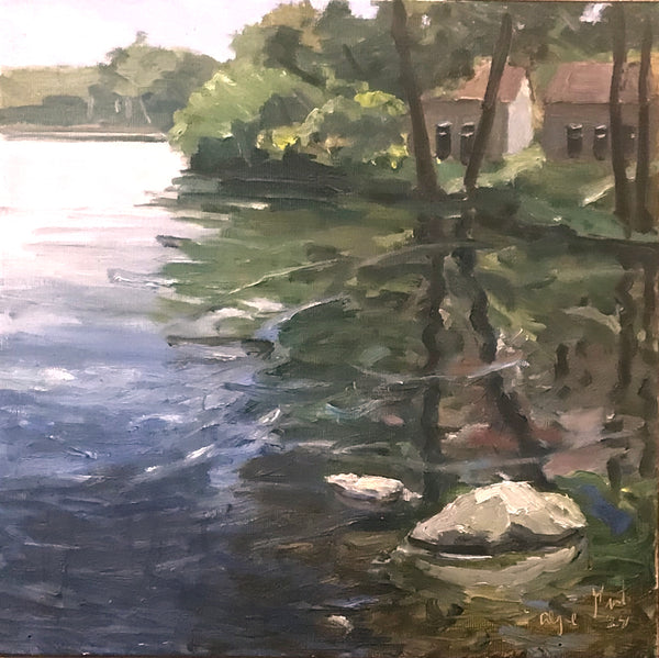 Looking Ahead, oil on linen painting by Cerulean Collective member Alyce Grunt, available at Cerulean Arts. Included in her solo exhibition July 2 - 27, 2025.