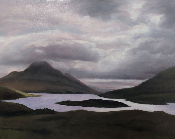 Dark Lands, oil on canvas landscape painting by Cerulean Arts Collective member Jennifer Kish.