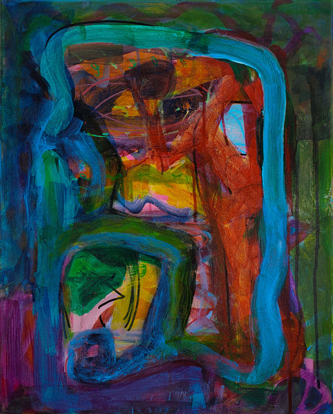 Forgotten Dreams, acrylic on canvas abstract painting by Cerulean Arts Collective Member Alan Lankin