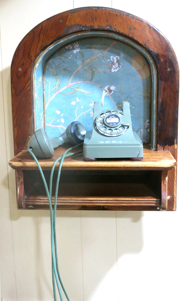 Hold On, It's For You .., found object assemblage sculpture by Cerulean Arts Collective member Kathleen McSherry