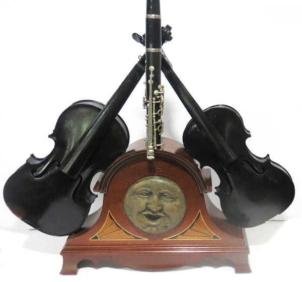 Midnight Sonata with woodwind and String, found object assemblage sculpture by Cerulean Arts Collective member Kathleen McSherry