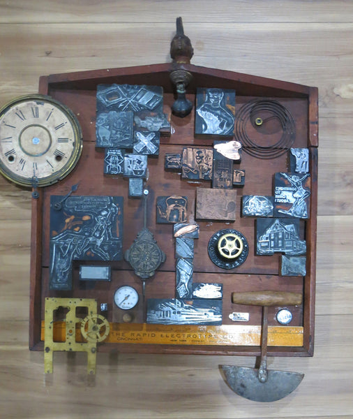 Period of Time, found object assemblage sculpture by Cerulean Arts Collective member Kathleen McSherry