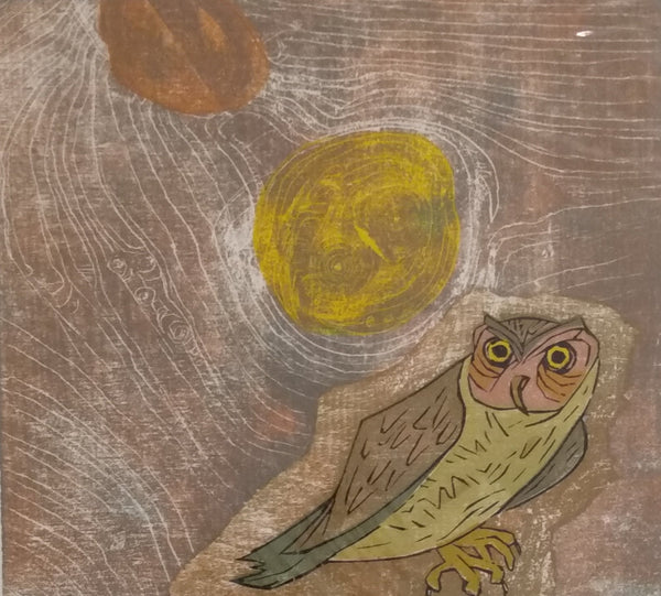 Falling Night, color woodcut print by Pennsylvania artist Dan Miller available at Cerulean Arts