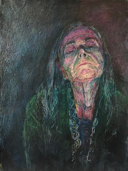 Artistic depiction of a person with a dark background