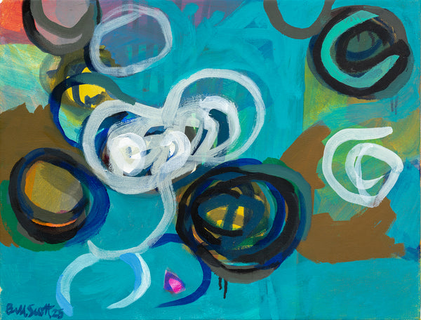 An Interrupted Dream, oil on canvas painting by Philadelphia artist Bill Scott. Included in the exhibition Love Letters to an Unknowable Future - Paintings and Works on Paper, at Cerulean Arts April 23 - May 18, 2025.