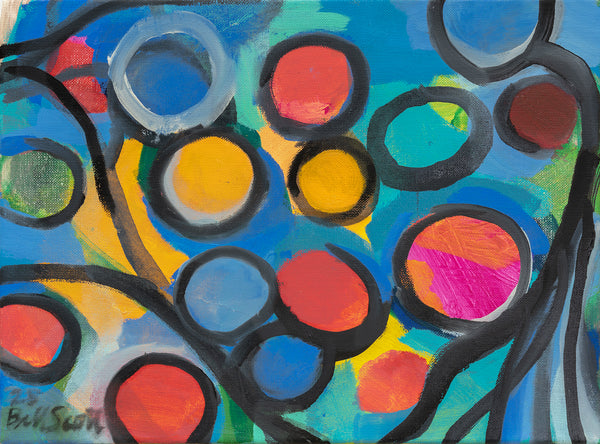 Bubble II, oil on canvas painting by Philadelphia artist Bill Scott.  Included in the exhibition Love Letters to an Unknowable Future - Paintings and Works on Paper, at Cerulean Arts April 23 - May 18, 2025.