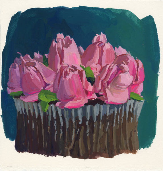 Russian Tip, gouache on paper painting by Cerulean Arts Collective Member Allison Syvertsen