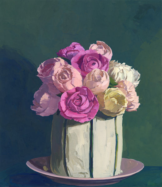 Thinking of Another, gouache on paper painting by Cerulean Arts Collective Member Allison Syvertsen. Included in her solo exhibition June 4 - 29, 2025