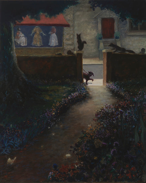 Summer Night in a Quiet City, oil on linen painting by Cerulean Arts Collective Member Jeff Thomsen