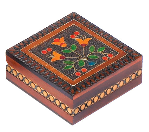 Carved wood box handmade from seasoned Linden wood by artisans in the Tatra Mountain region of Poland.&nbsp;