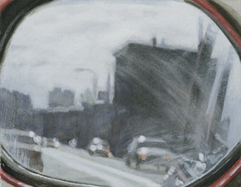 Reflections of Things to Come, ink, watercolor & gouache painting by Philadelphia artist Michael Kowbuz