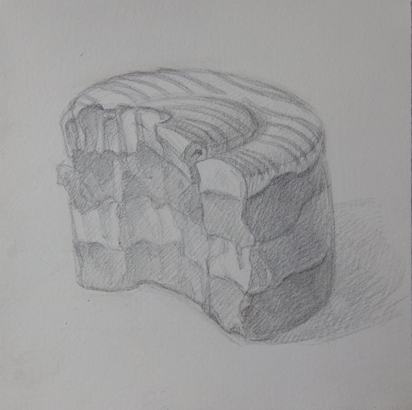 Birthday 2, silverpoint on paper drawing by Cerulean Arts Collective Member Allison Syvertsen. 