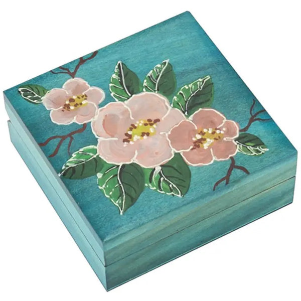 Carved wood box handmade from seasoned Linden wood by artisans in the Tatra Mountain region of Poland, available at Cerulean Arts.