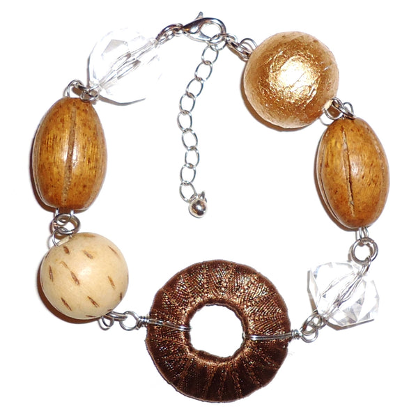 Multi bead bracelet in brown tones, available at Cerulean Arts.