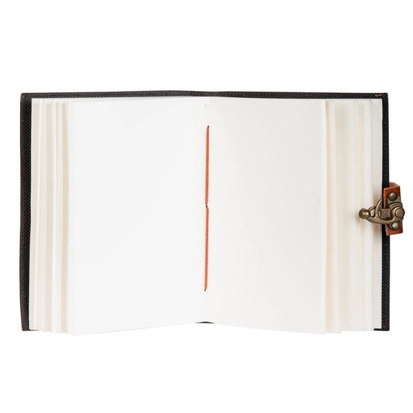 Open book with a metal clasp.