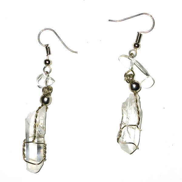 Crystal earrings with silver hooks