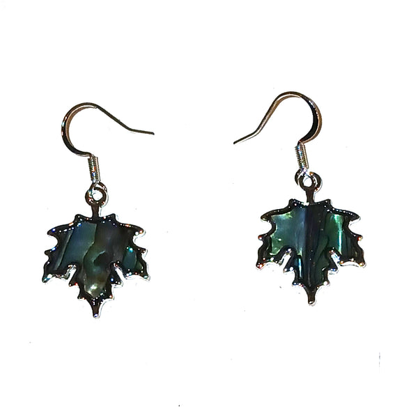Abalone Maple Leaf Earrings