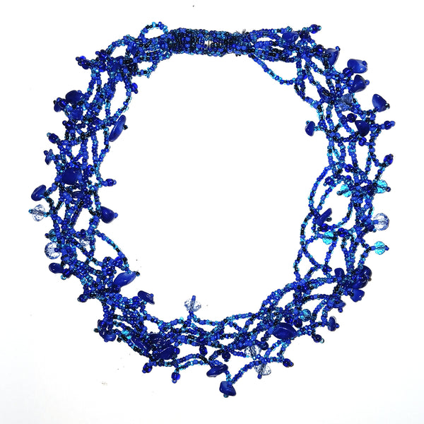Blue beaded necklace