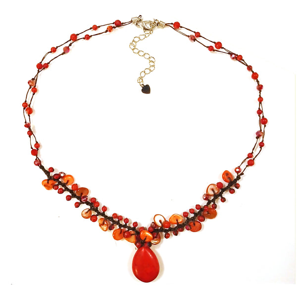 Red Tear Drop Pendant