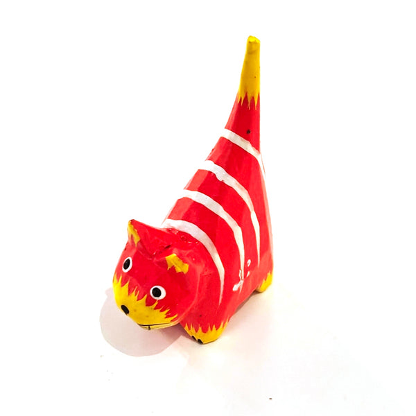 Wooden Long Tail Cat - Red