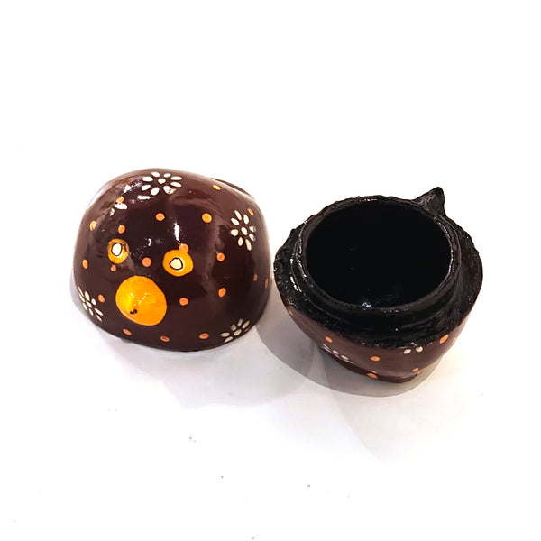 Papier Mache Rooster Box - Brown