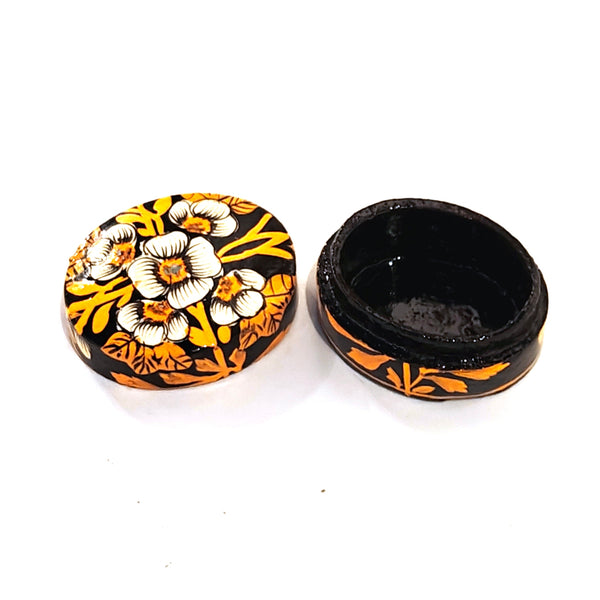 Papier Mache Oval Box - Yellow