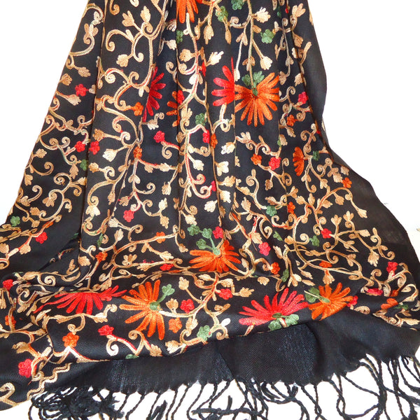 Embroidered Wool Stole
