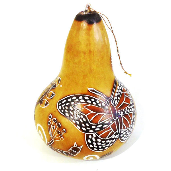Gourd ornament hand-carved, naturally colored and burned with fire by artisans in the highlands of Peru available at Cerulean Arts. 