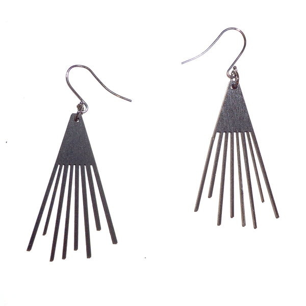 Pair of dark wood earrings 
