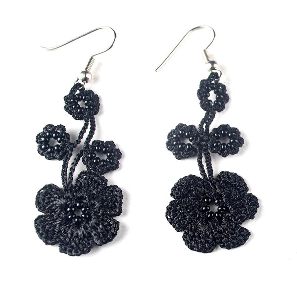 Pansy Earrings - Black