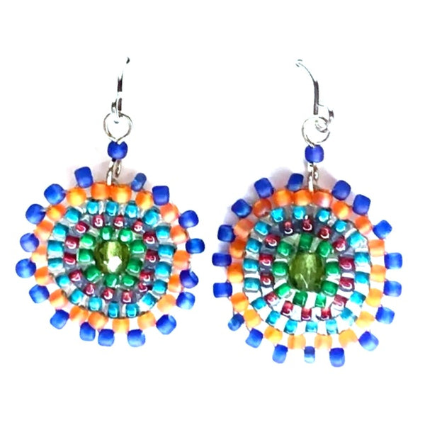 Seed Bead Starburst Earrings - Confetti