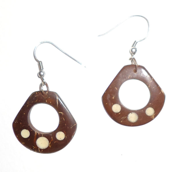 Ebony wood earrings carved in wedge shapes available at Cerulean Arts.