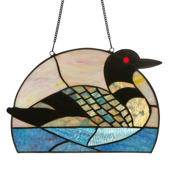 Stained Glass Swimming Loon