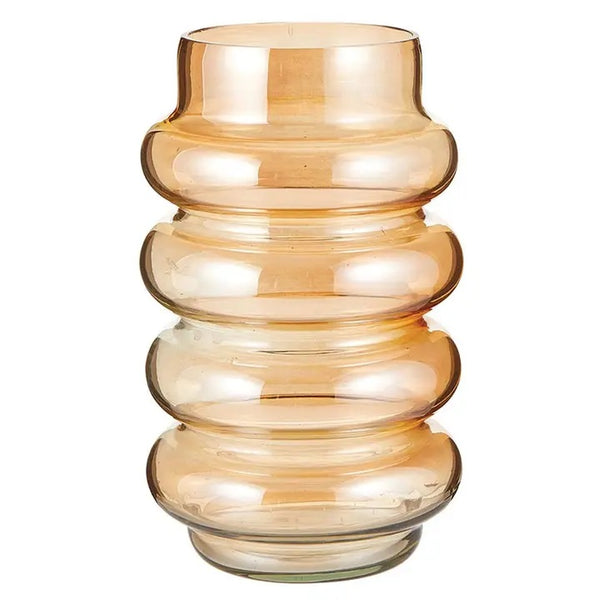 Gold luster glass vase featuring wavy bubble design, available at Cerulean Arts.