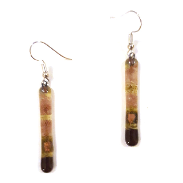 Fused glass earrings in a mix of colors available at Cerulean Arts.