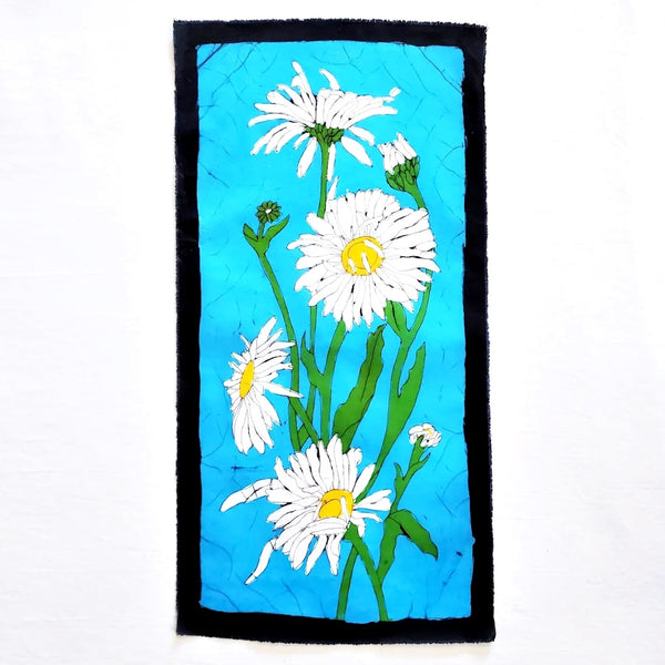 Batik mini cotton tapestry with daisy design available at Cerulean Arts. 
