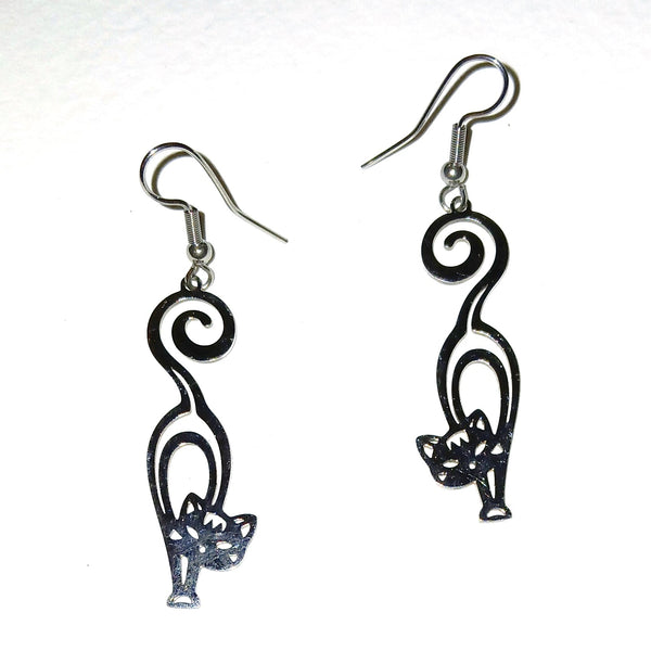 Stainless steel cat-shaped earrings 