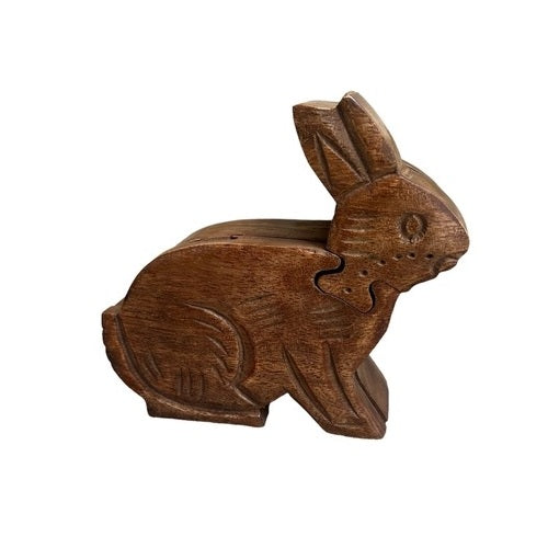 Wooden rabbit figurine 