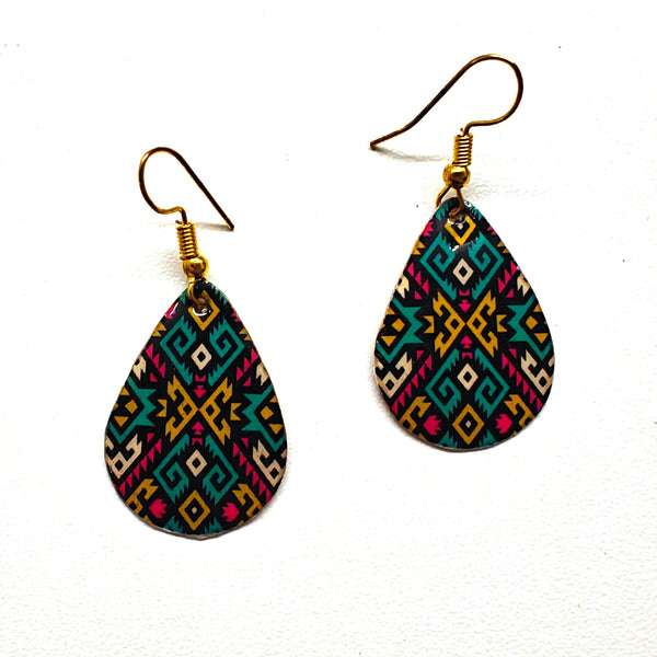 Dewdrop Earrings - Small Pink and Green