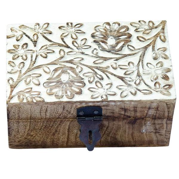 Mango Wood Floral Box