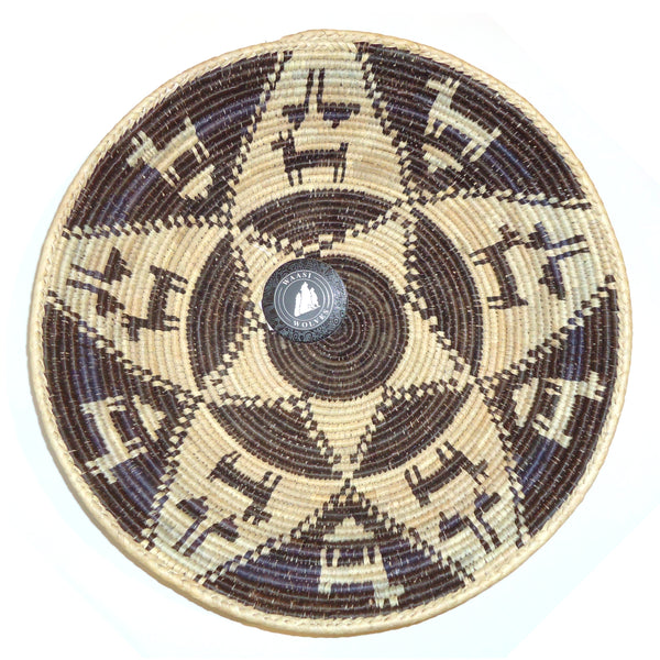 Woven basket with geometric pattern 