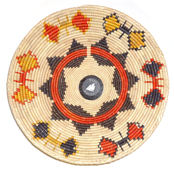 Decorative woven bowl with geometric patterns