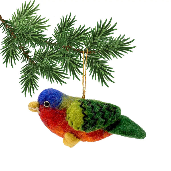 Colorful felt bird ornament 